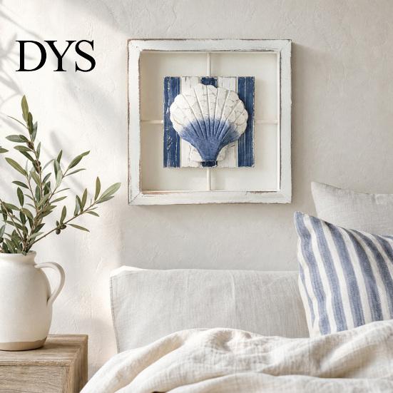 Mediterranean Style Home Decor 3D Beach Wooden Frame Wall Art, Coastal Starfish/Conch/Shell Decor, Ocean Hollow Relief Sculpture Inspired Mount