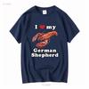 I Love My German Shepard T Shirt Funny Weird Lobster Silly Ironic vintage Washed streetwear Comfortable Soft Slightly homme