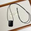 Adjustable Square Pendant Necklace Leather Rope Fashion Necklace Vintage Long Sweater Chain  Girl