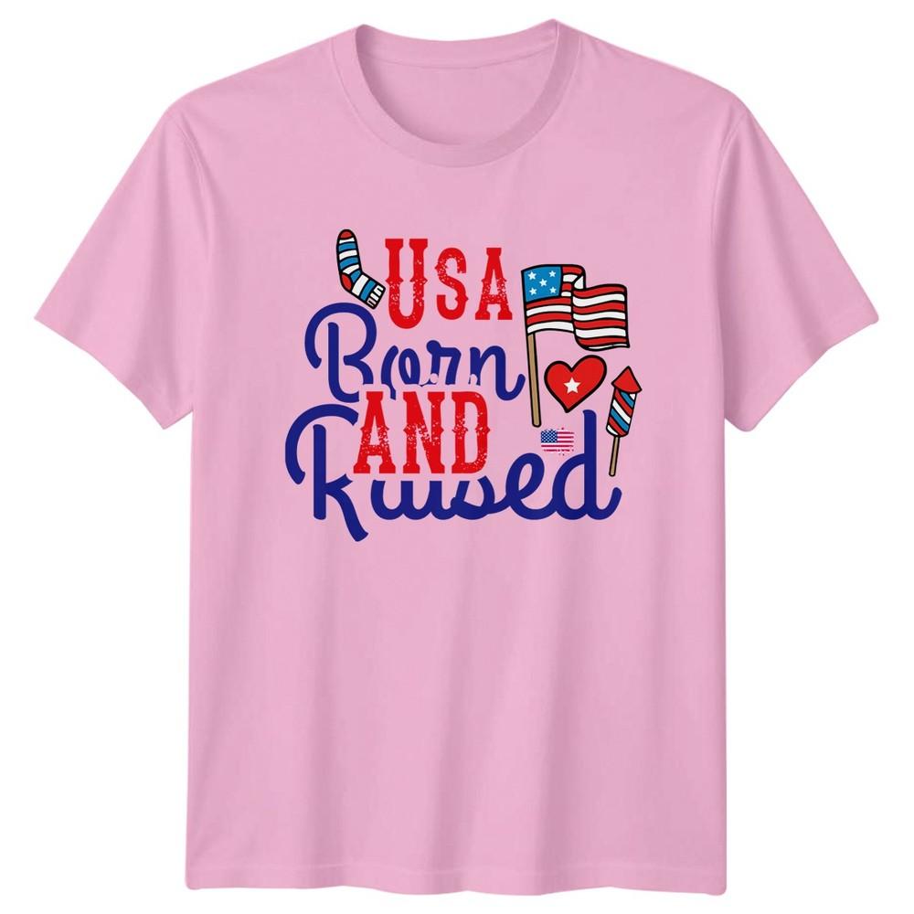 Usa Born And Raised Fourth Of July Patriotism Unisexs TShirt Unisexs Graphic Top
