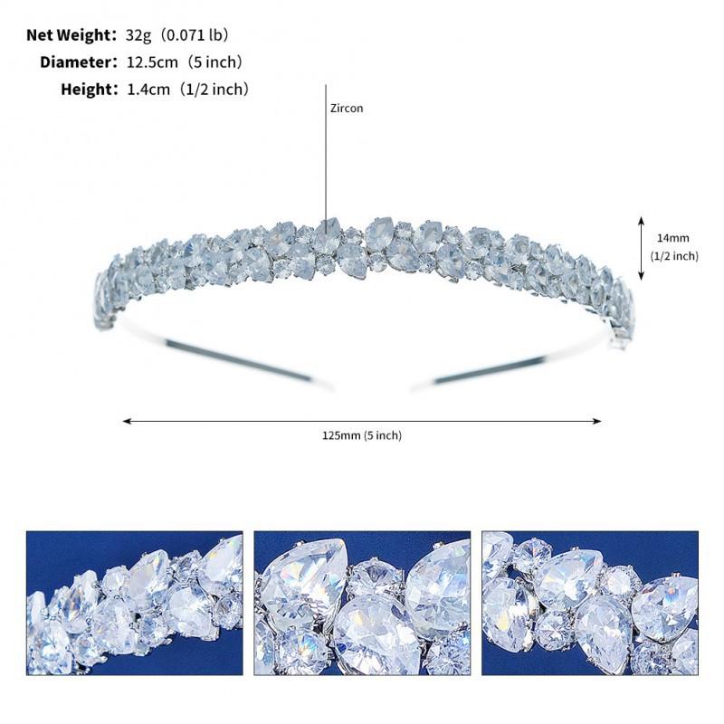 

French Retro Water Drop Zircon Headband Light Luxury Super Fairy Bride Hair Accessories Female