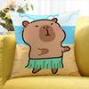 Cute Capybara Household Various Sizes Square Pillow Case For Car Home Bedchamber Decor