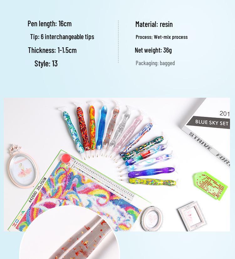 Dual-Head Resin Pen Set for 5D Diamond Painting - DIY Craft Tool