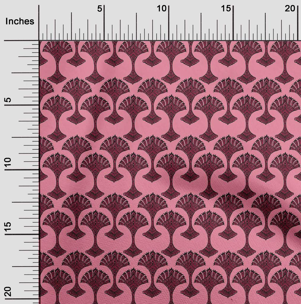 oneOone Cotton Flex Fabric Floral Block Printed Fabric 1 Yard 40 Inch Wide
