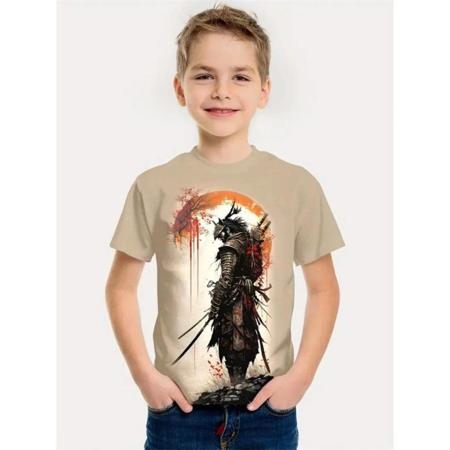 

Животные Детские футболки Топы с круглым вырезом Полиэстер Повседневная Спортивная одежда Удобные футболки С коротким рукавом Футболка с 3D-принтом 110