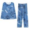 High-End Trendy Men's Long-Sleeve Cotton-Style Casual Pajamas, Youth Large, Loose & Comfortable Home Wear