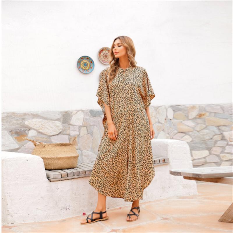 2022 Casual Bikini Cover-ups Blaue Tunika Sexy Gestreifte Vorne Offen Sommer Strand Kleid Elegante Frauen Strand Tragen Badeanzug cover Up Q1097