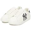MLB Chunky Classic Heel Dia Monogram Low top Skateboard Shoes Unisex White Black Sneakers 3ASXAM82N-50BKS