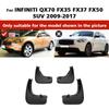 4PCS Splash Guards Mudguards Compatible with Infiniti FX35 FX37 FX50 QX70 2009 2010 2011 2012 2013 2014 2015 2016 2017