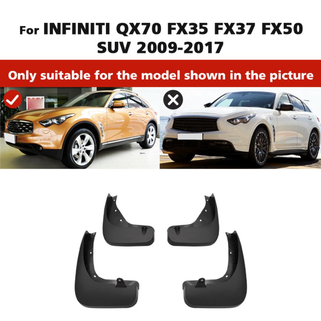 4PCS Splash Guards Mudguards Compatible with Infiniti FX35 FX37 FX50 QX70 2009 2010 2011 2012 2013 2014 2015 2016 2017