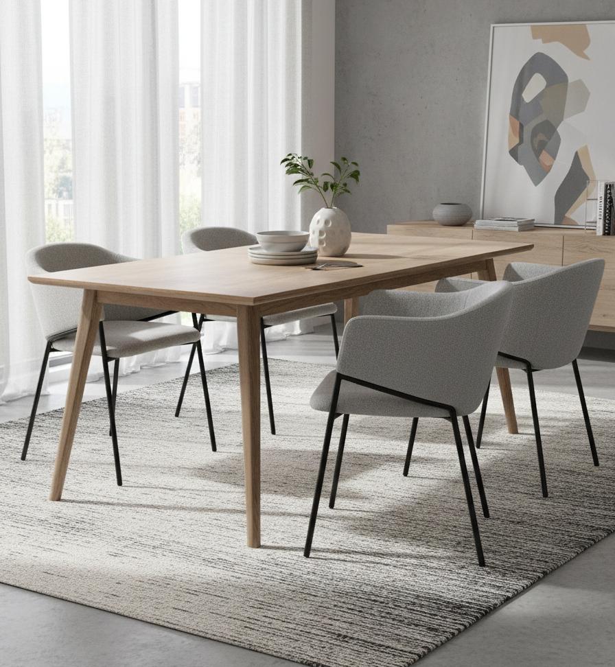 LAPO Swivel Chair Upholstered In Light Beige Fabric