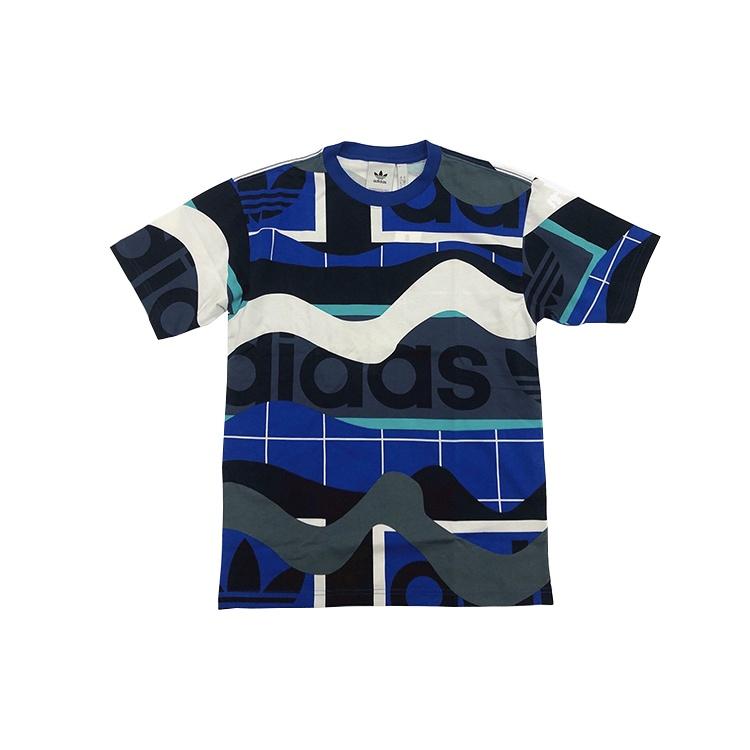 adidas originals Version Printing Round Neck Short Sleeve Blue Men s FM1554 XS