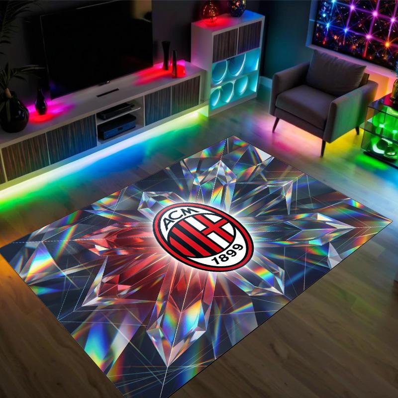 AC Milan Design Crystal Velvet Carpet Cozy Non?Slip Printed Rug For Bedroom Living Room Entrance