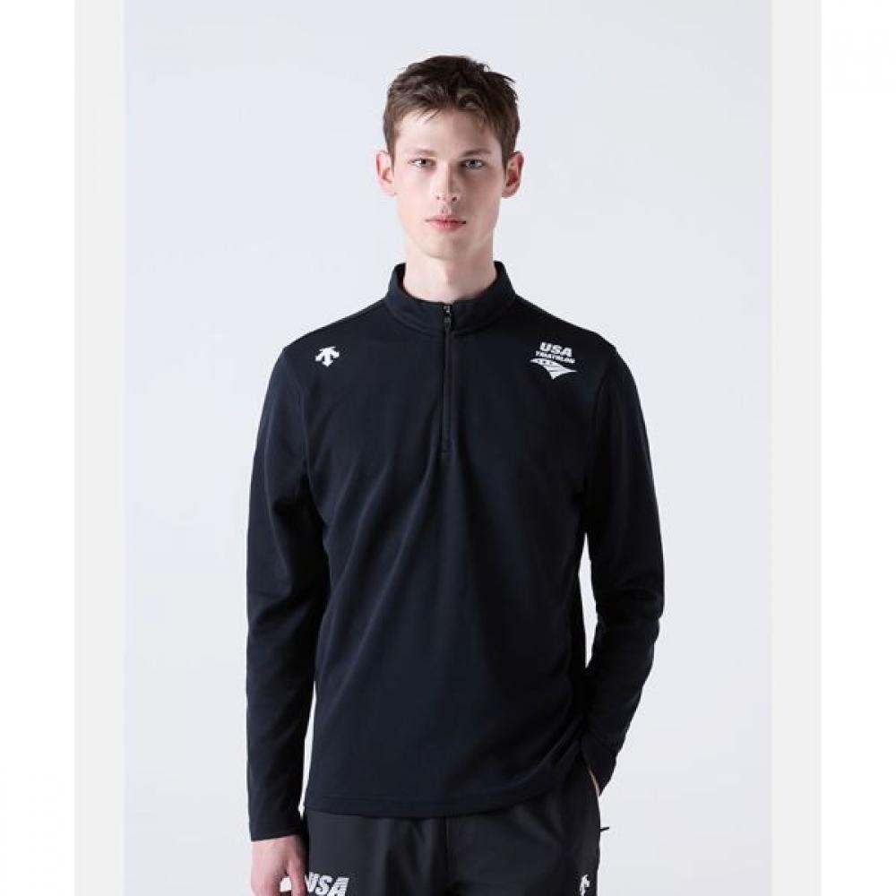 

Футболка DescenTe Usat с застежкой-молнией на половину длины, черная BLK0BLACK/100