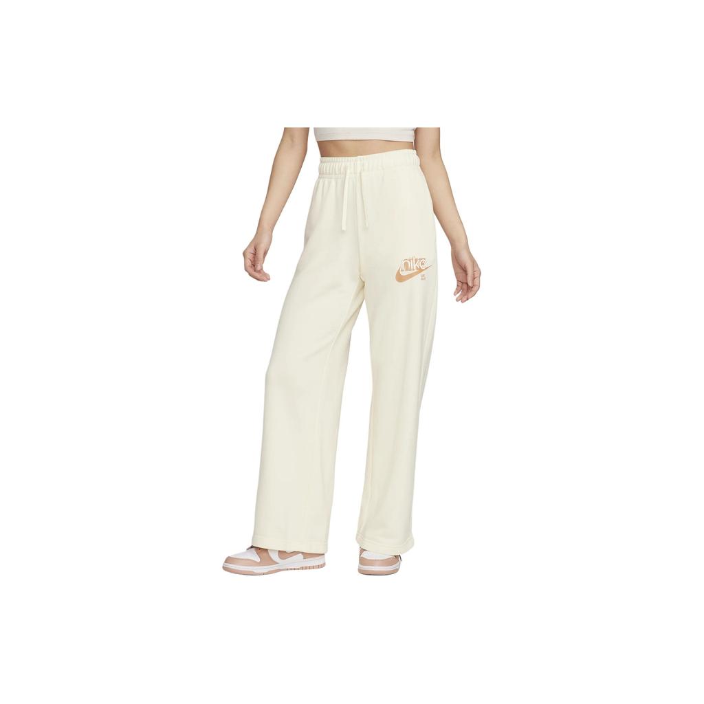 Nike Sportswear Club Letter Lace Casual Knitted Sports Pants Women bottoms Coconut-Milk FN3635-113