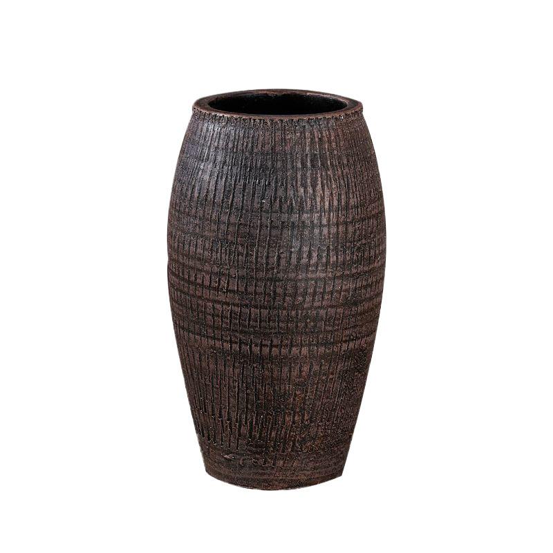 Zen-Style Rustic Pottery Vase for Dried Flowers and Succulents: New Chinese Retro Design