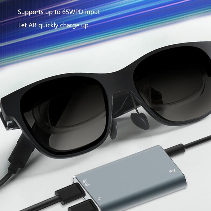 AR Glasses Charging Adapter Type C Connection Wires Mini Expansion Dock for Keep Device Powered and Ready 120mm