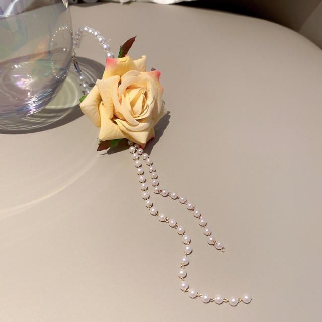 Цветные Игольчатые Украшения С Смелым Преувеличенным Характером Жемчужные Серьги-Обручи Цветок Одиночный Темперамент Длинные Женские Серьги Модные Украшения