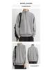Men's Fleece-Lined Half-Zip Retro Sweatshirt, Solid Color Casual Jacket for Spring/Autumn/Winter