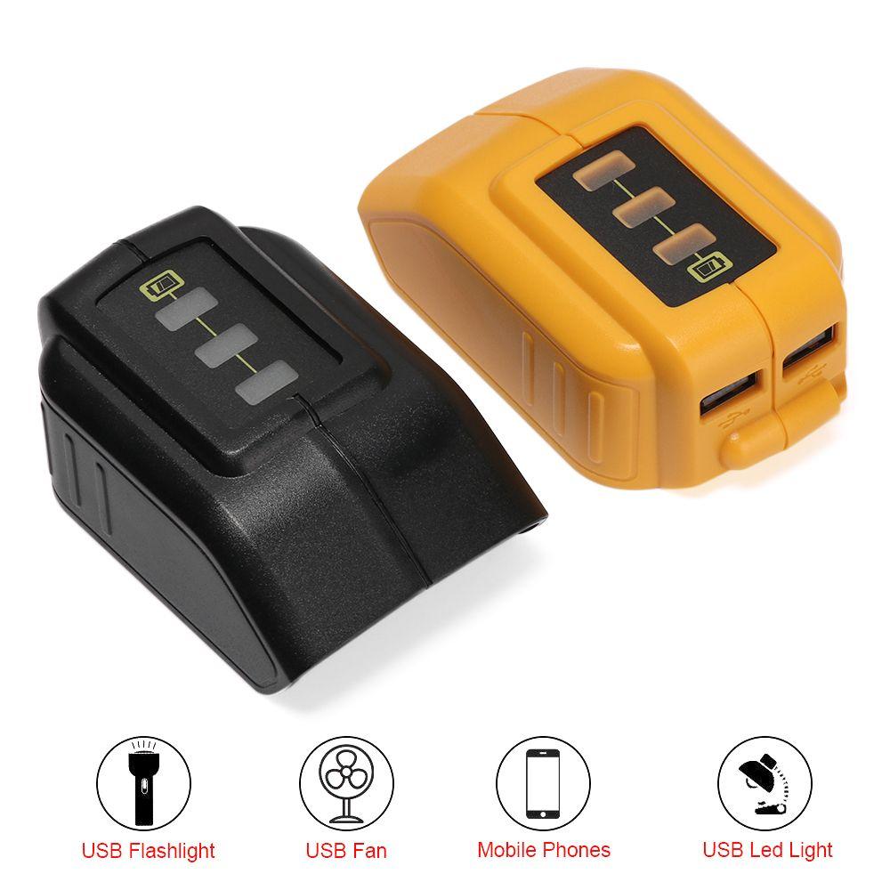 Dual Output With Indicator 12V/20V Li-ion Battery Adapter USB Phone Charger Power Bank Converter