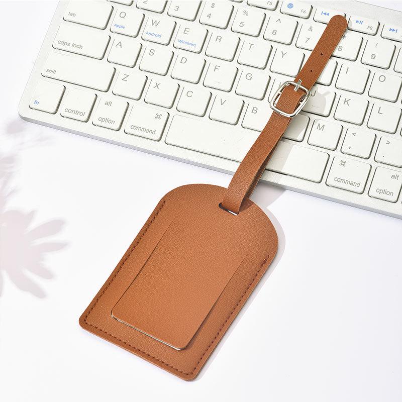 Suitcase Identifier Label Baggage Pu Leather Boarding Bag Tag Name Id Address Holder Accessorie Travel Luggage Tag For Women Men