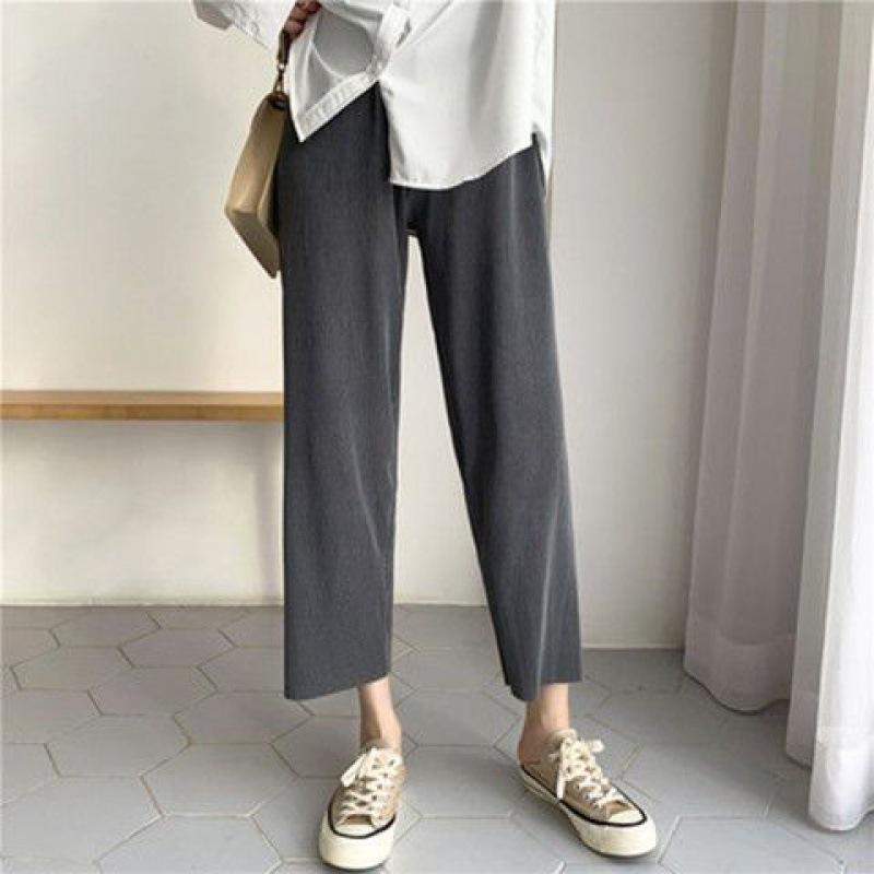 

2023 Plus Size Women s Ice Silk Wide Leg High Waist Slimming Pants 4XL (180-200 jin)