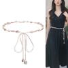 1Pc White Waist Rope Bohemian Style Woven Thin Belt Women's Shell Decoration with Dress Belt Waist Girdle