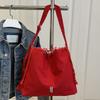 Retro Drawstring Bucket Bag Korean Style Tote Bag Vintage Denim Canvas Bag  Women
