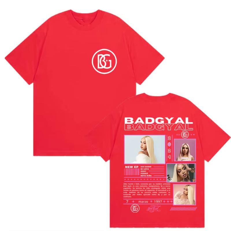Rapper Bad Gyal Album Tour 2025 Graphic TShirt Unisex Women Aesthetic Vintage Short Sleeve T Shirt Pure Cotton Tshirts Streetwear