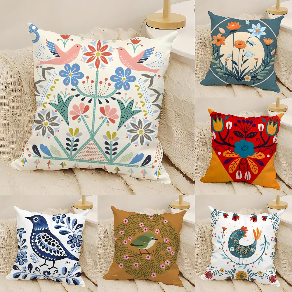 Blue Bird Home Decor Print Pillow Case Home Living Room Decoration Linen Pillowcover Pillow Cases Cushion Cover