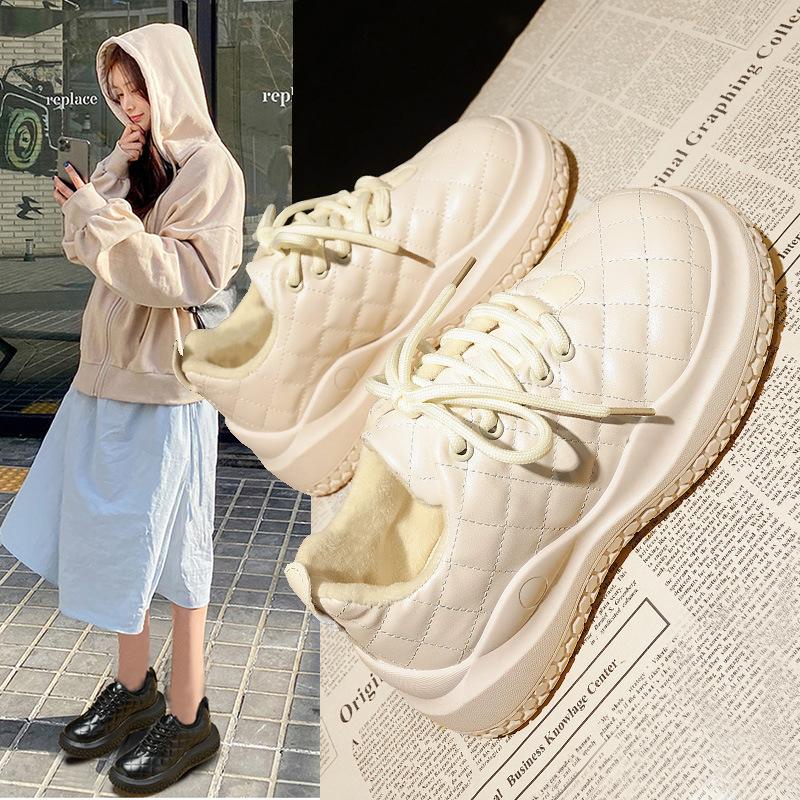 Nízké sněhule Dámské boty Zimní s fleecovou podšívkou Podzimní a zimní Nové Nazouvací Silné bavlněné boty Vodotěsné Protiskluzové Boty do sněhu