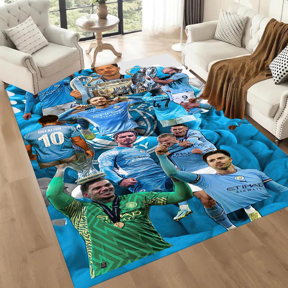 Manchester City Floor Mat Suitable For Entryway Living Rooms Hallway Dining Room Antislip Carpet Anime Office Decor