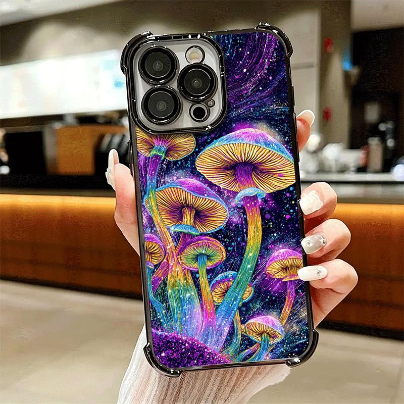 Weird Psychedelic Mushroom Soft Phone Case For iPhone 15 16 17 Air 14 Pro Max 16E Plus 13 12 Mini Plating Anti-Fall Fundas