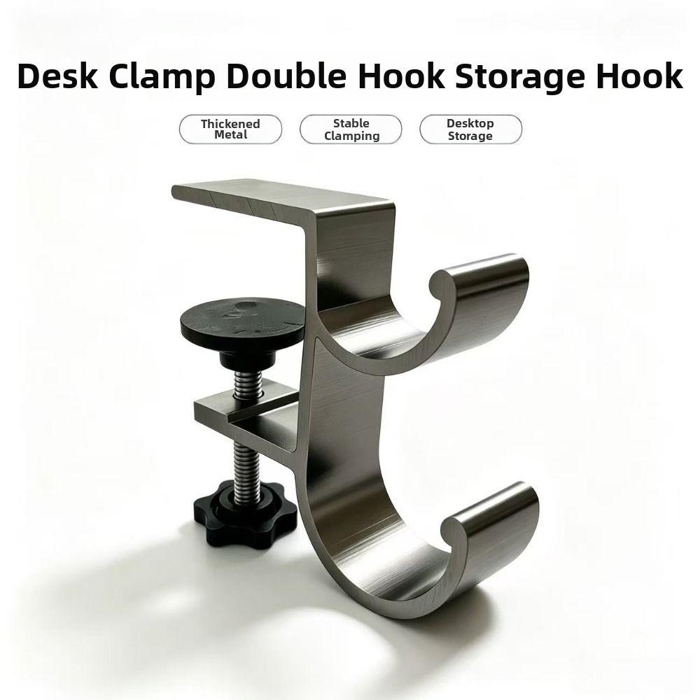 Double Hook Table Side Backpack Rack Adjustable Desk Headset Hanger  Student Desk