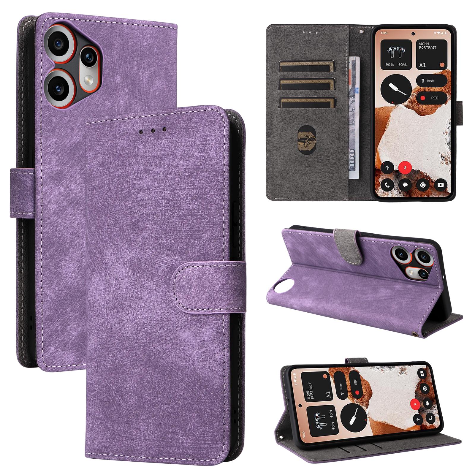 

Чехол-книжка для Nothing CMF Phone 2 Pro из ПУ кожи, полная защита корпуса с [блокировкой RFID], противоударный, прочный, ретро чехол для телефона Nothing CMF Phone 2 Pro фиолетовый