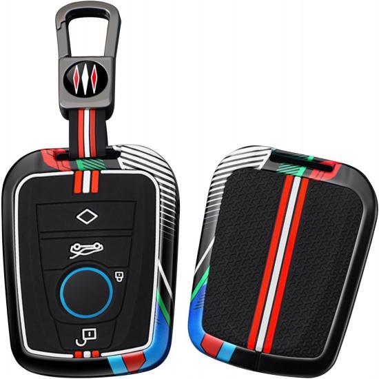 

SANRILY Painting Luminous Smart Key Fob Cover Fit for BMW i8 i3 2014-2020 i Accessories Keyless Key Case with Glow Keychain Black -A Black-a Type