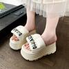 Fashion 8CM Slippers Women Fashion Platform Wedges Ladies Shoes High Chunky Slides Woman 2025 Summer Outdoor Beach Shoes Flat Sandals