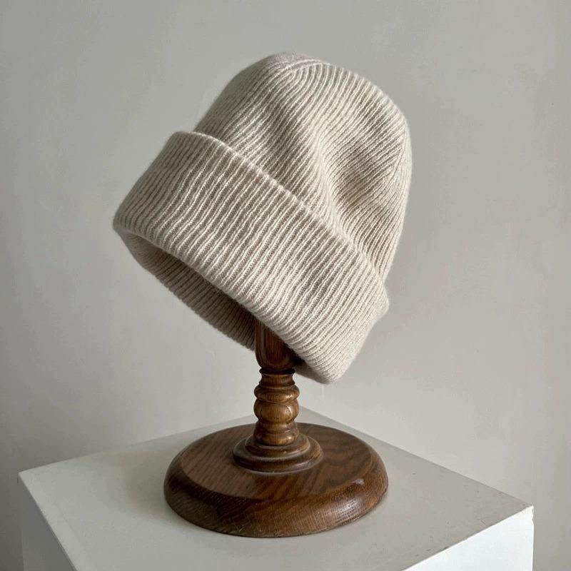 Mary Korean High-quality Wool Big Head Circumference High Elastic Wool Hat, Women's Autumn and Winter Face Small Knitted Hat