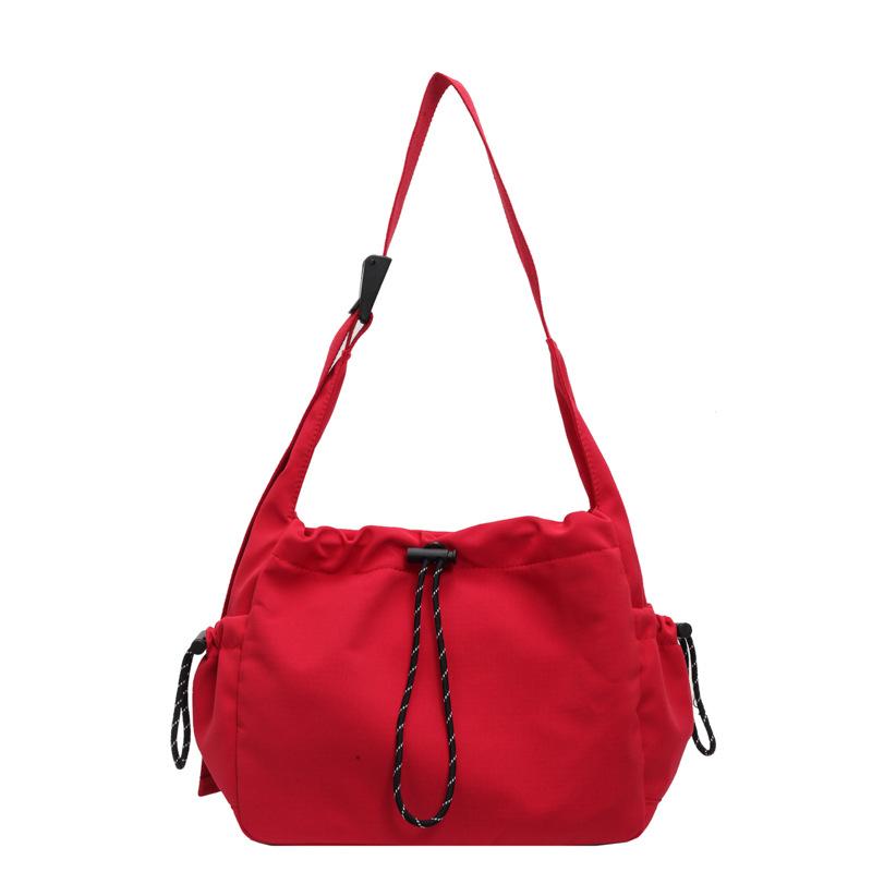 Fashion Drawstring, Simple Messenger Bag, Women's Large-capacity Shoulder Bag, Daily Commuting Trend Tote Bag