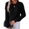 Women's Fashion Casual Round Neck Solid Color Long Sleeve Loose Knit Pullover Sweater