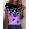 Women's 3D T-Shirts Spring Clothing Floral Graphic O-Neck Pullovers Short Sleeve Tops Streetwear Oversized Apparel Ladies