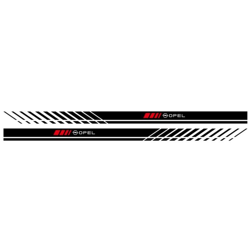2PCS Car Racing Stripe Vinyl Decals Side Skirts Truck Decor Waterproof Sticker For Opel Astra H G J Insignia Mokka Zafira Corsa