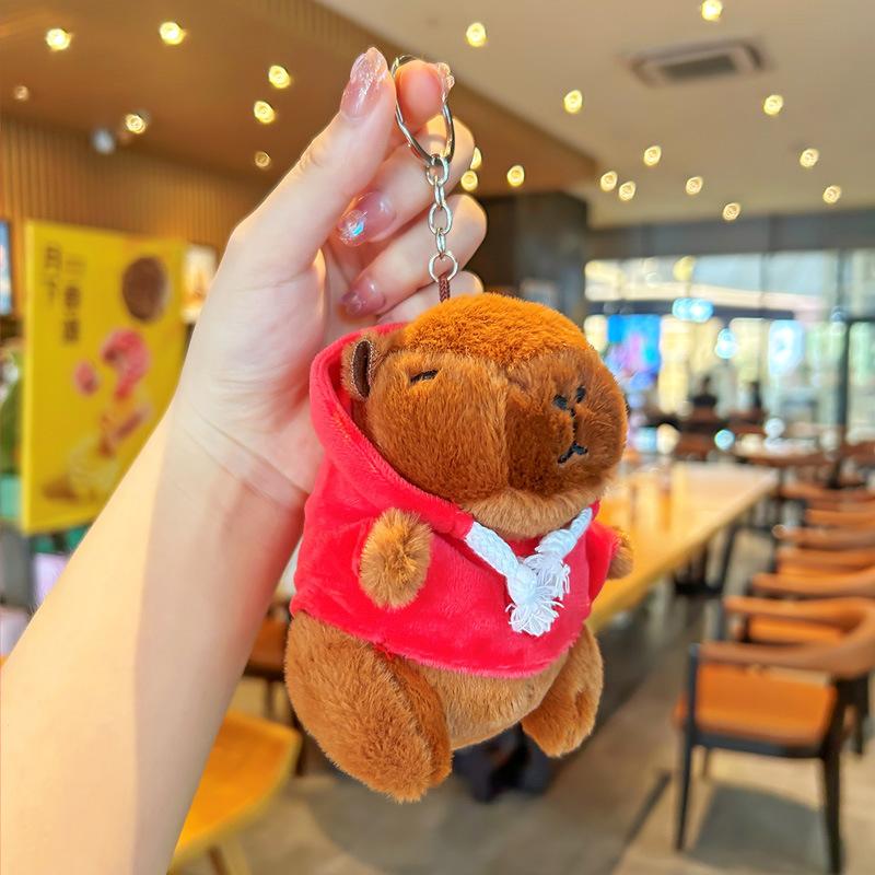 Cute Cartoon Capybara Pendant Plush Toy Doll Bag Hanging Ornaments Cute Kapila Keychain Doll Car Pendant Desktop Doll Ornaments