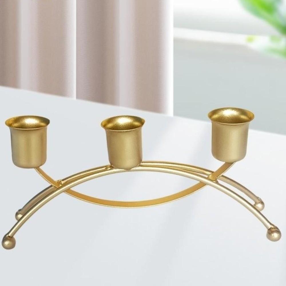 Metal Iron Candleholder Three Head Candle Stand Handicrafts Candle Containers  Living Room