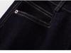 High Waist Elastic Narrow/Wide Leg Blue Denim Jeans - Women's Plus Velvet, Loose Fit, Slimming, Versatile for Autumn/Winter 2025.