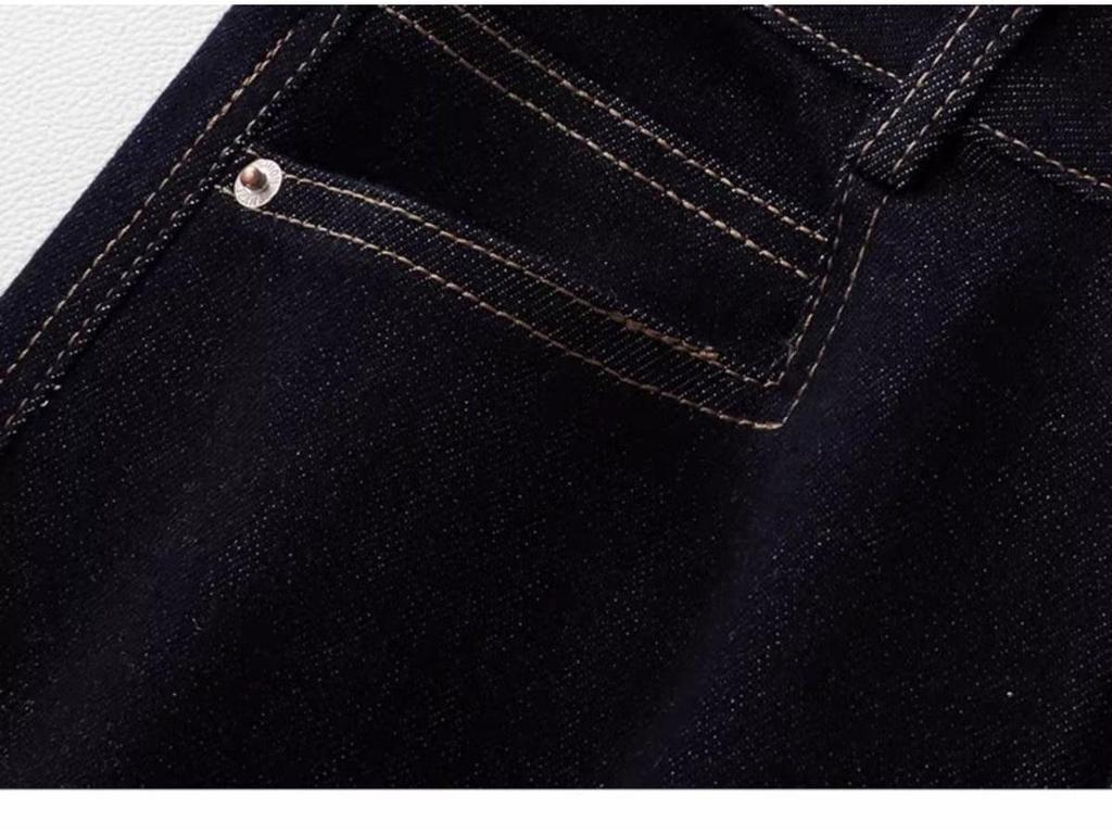 High Waist Elastic Narrow/Wide Leg Blue Denim Jeans - Women's Plus Velvet, Loose Fit, Slimming, Versatile for Autumn/Winter 2025.