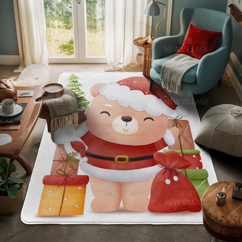 Tapete de entrada da casa Tapete de porta de casa Sala de estar Banho Pé banheiro antiderrapante tapetes de absorção de água banho Feliz Natal inverno