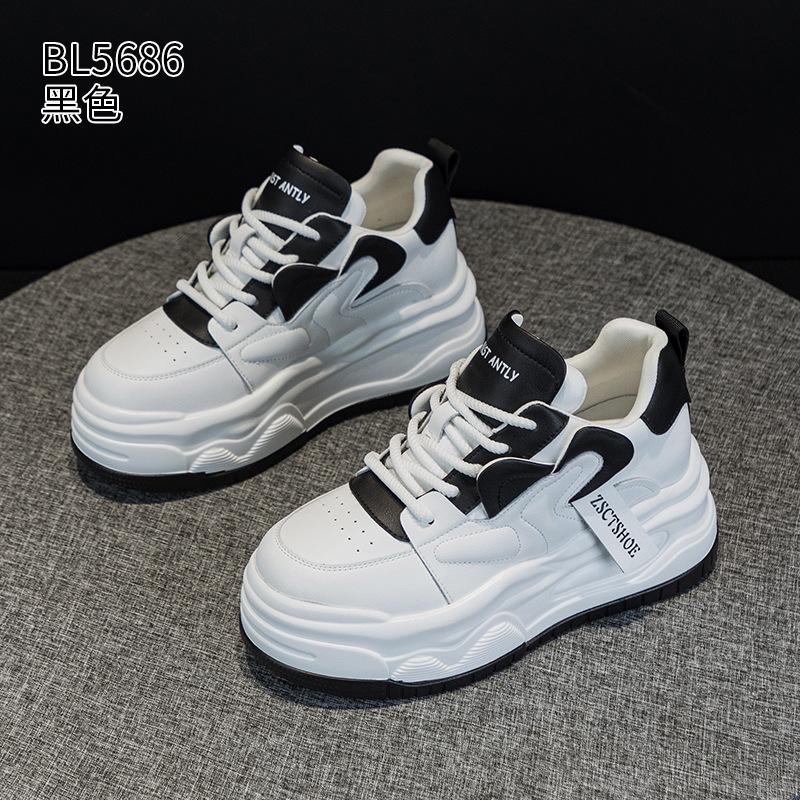 Leather Casual Shoes Ins Trendy Spring and Autumn New Muffin Platform Small College Style