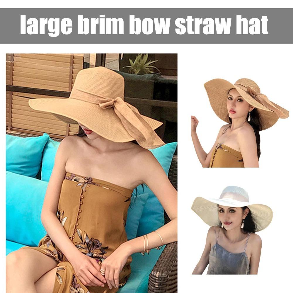 

Women Foldable Straw Hat Large Big Wide Brim Cap Sun Hat Summer Hat
