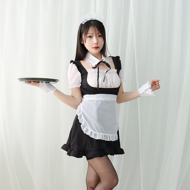 Anime Role Playing Maid Dress Japanese Sexy Female Maid Uniform Lolita Dress for Christmas Halloween Nurse Costume Sexy